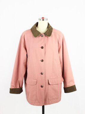 Vintage 00's LL BEAN Dusty Pink Cotton Canvas Chore Coat Barn Jacket, Size L